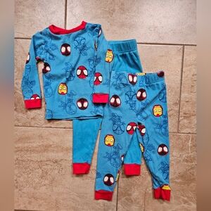 Blue and Red Superhero Pajama Set